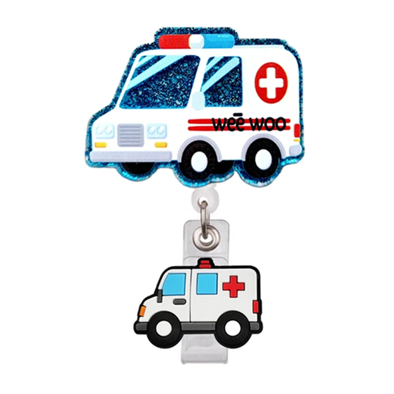 Silicone Retractable Nurse Doctor Hospital Medical Badge Reel Clip Brooches keychains ID Name Cards Holders