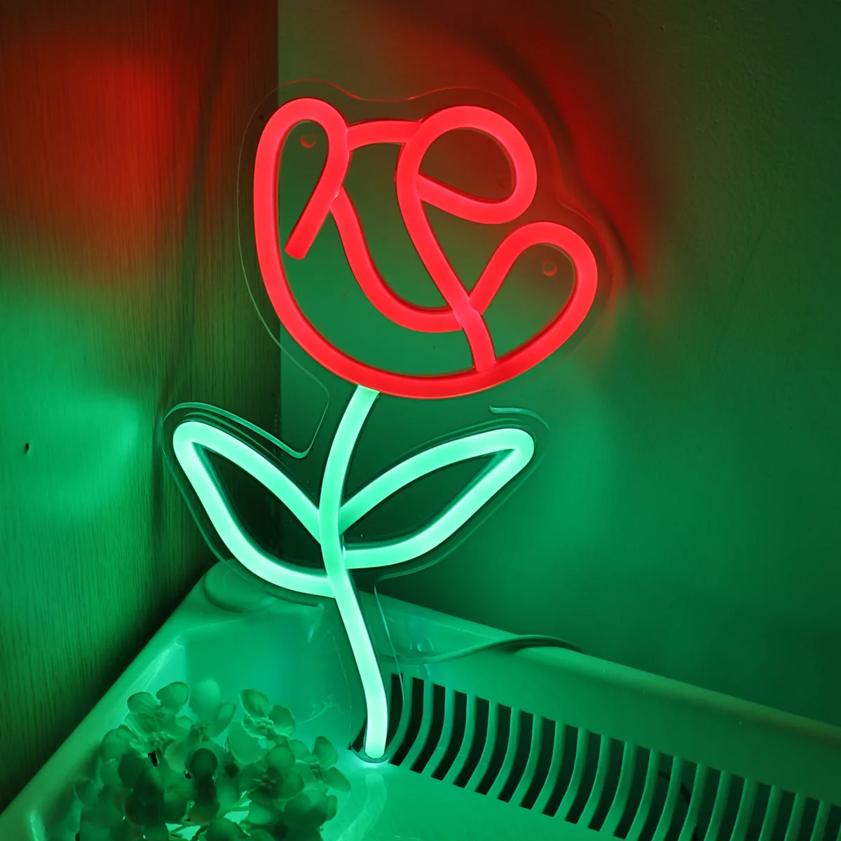 Рисунок 5 - роза, цветок, настенная фотонеоновая