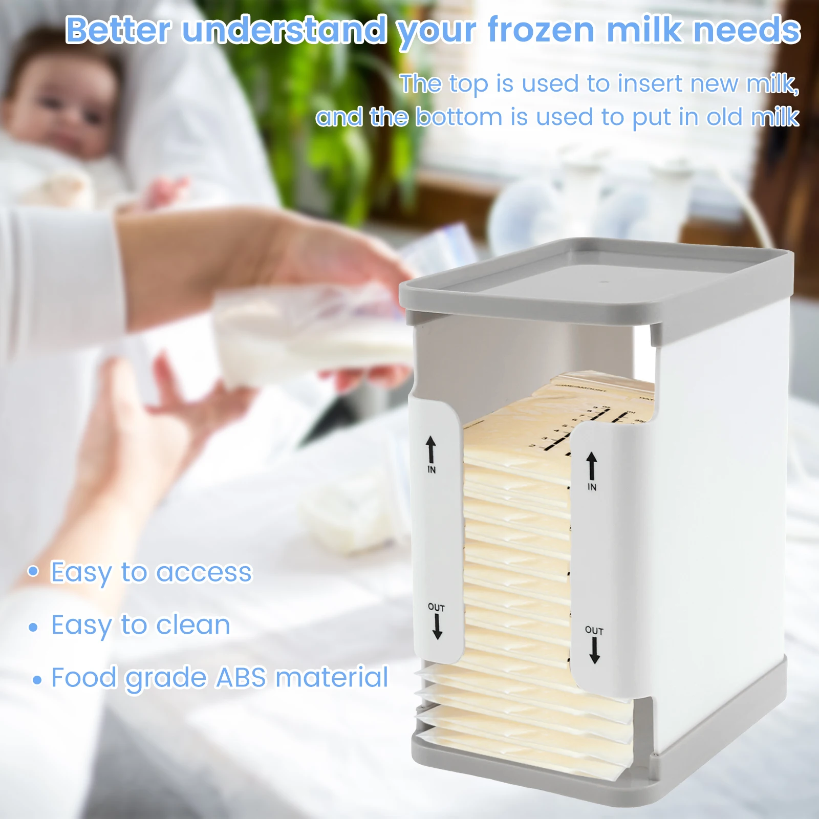 1700 ml Breast Milk Storage Tower Convenient Storage Milk Freezer Organizer Efficiently Store Freezer Organizer breastmilk storage bags