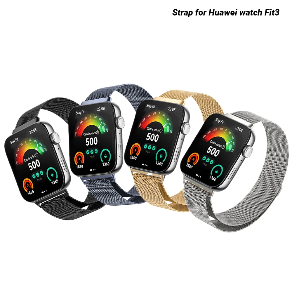 

Металлический ремешок для часов Huawei Watch Fit3, браслет из нержавеющей стали для часов HUAWEI watch Fit3 Correa, Смарт-часы для женщин и мужчин