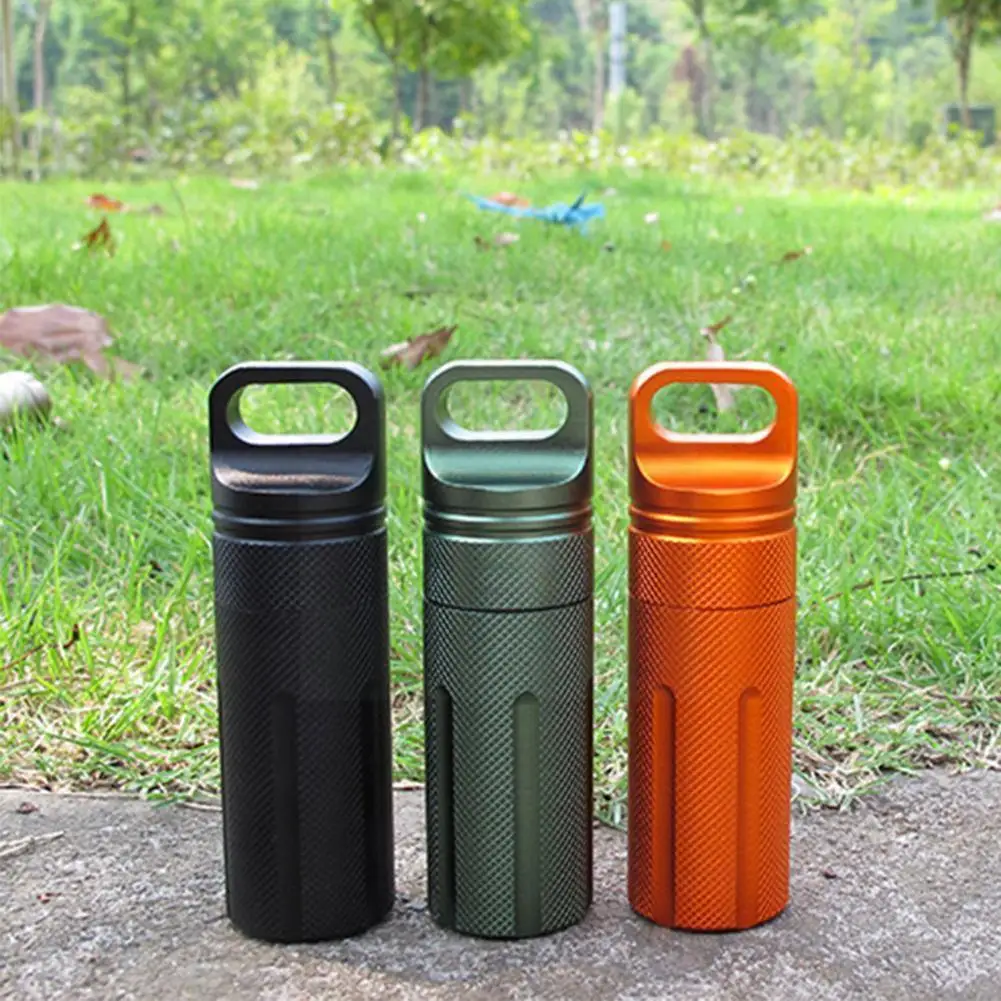 Metal Sealed Edc Waterproof First Aid Box Safety Aluminum Life Equipment Medicine Storage Camping Bottle Outd A0m4 | Спорт и
