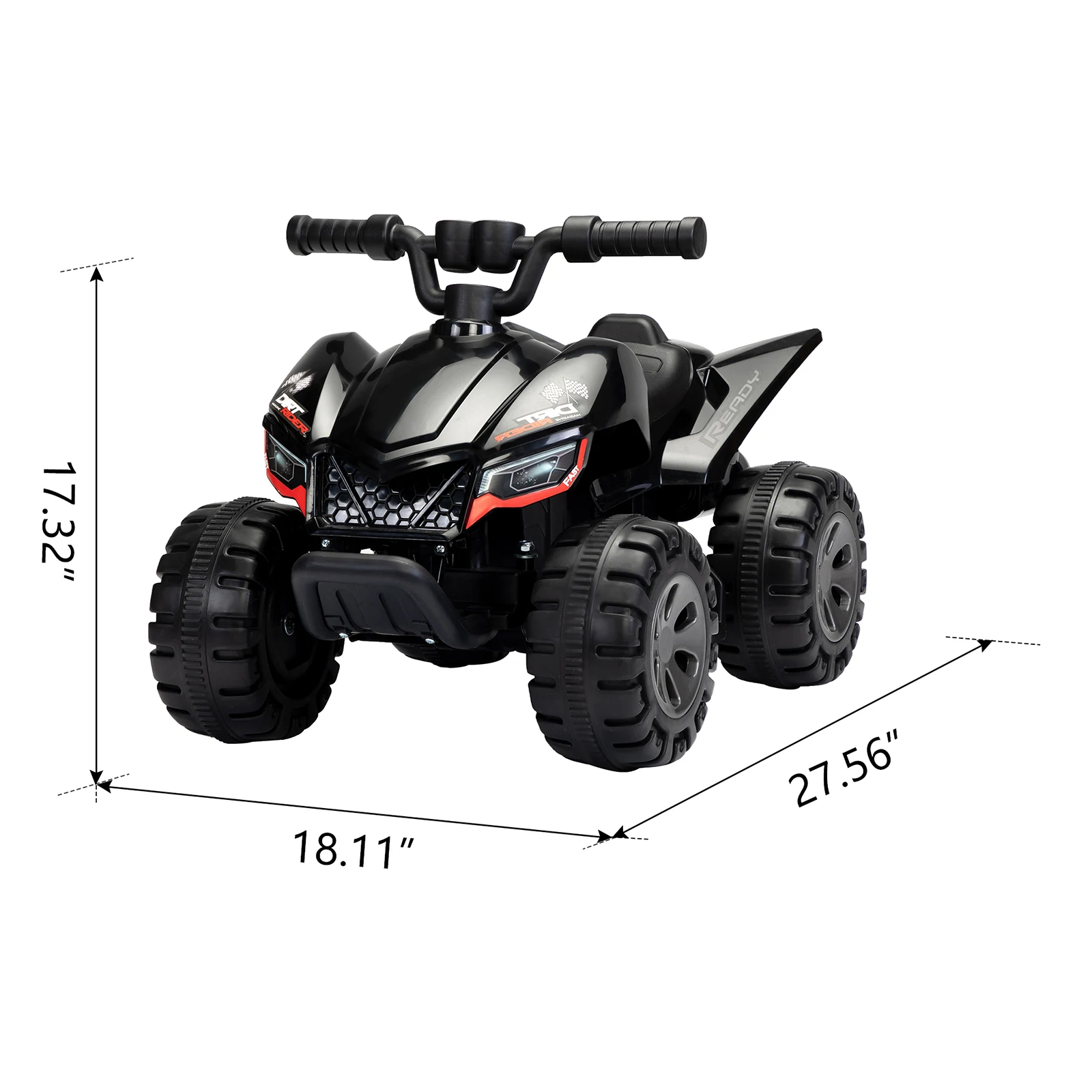 Kids Ride-on ATV, 6V Battery Powered Electric Quad Car with Music, LED Lights and Spray Device, 4 Wheeled Ride-on Toy for Toddle