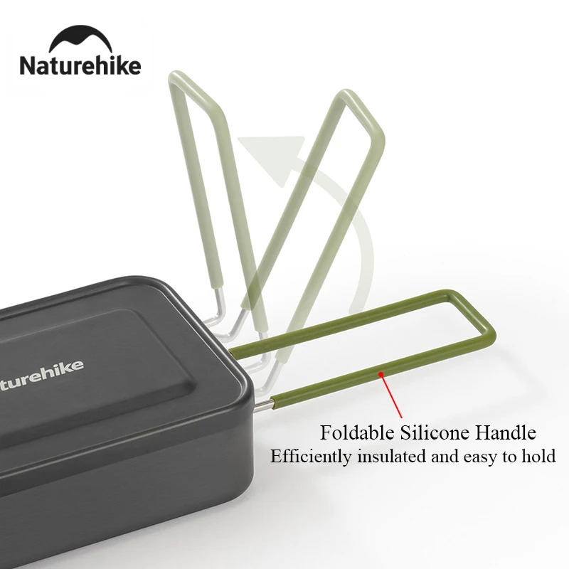 Camping cookware Naturehike 800ML camping lunch boxes folding portable aluminum cookware outdoor dinner box travel hiking picnic bento boxes