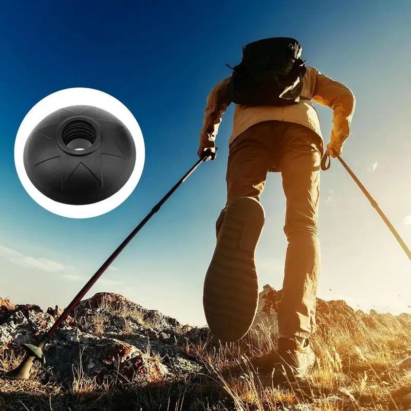 Mud Baskets For Hiking Poles 2X Round Snow Ski Mud Basket Tips Protector Hiking Pole Tips Walking Stick Replacement Accessory