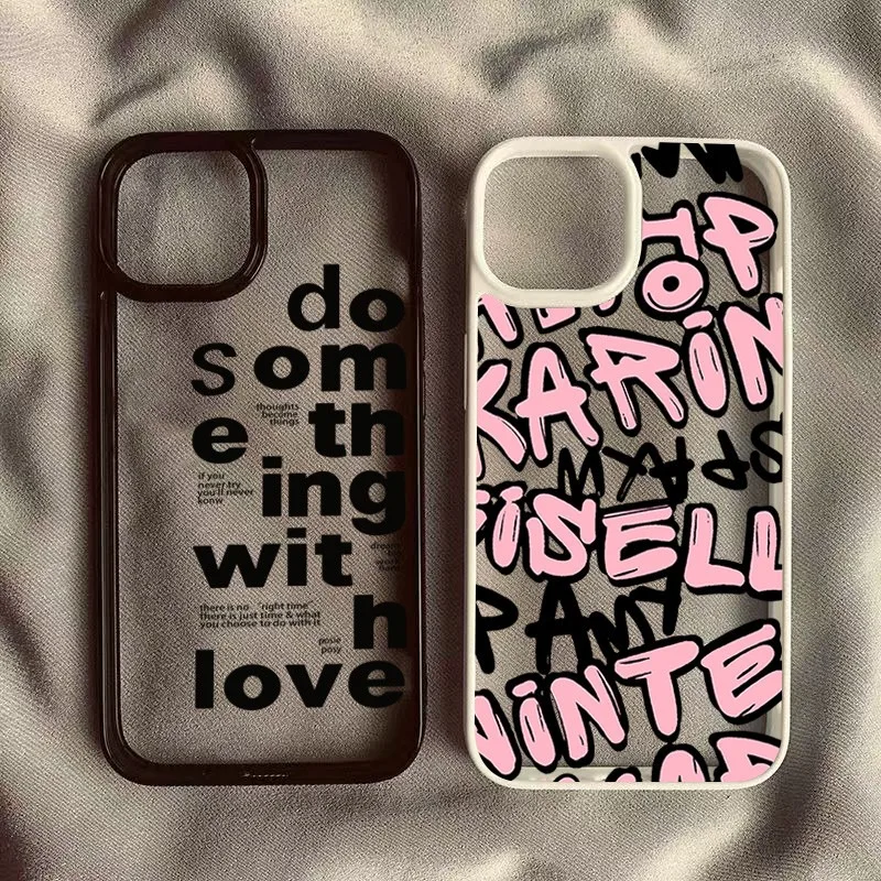 Clear Silicone Phone Case with Black Lettering – Elegant and Durable Protection