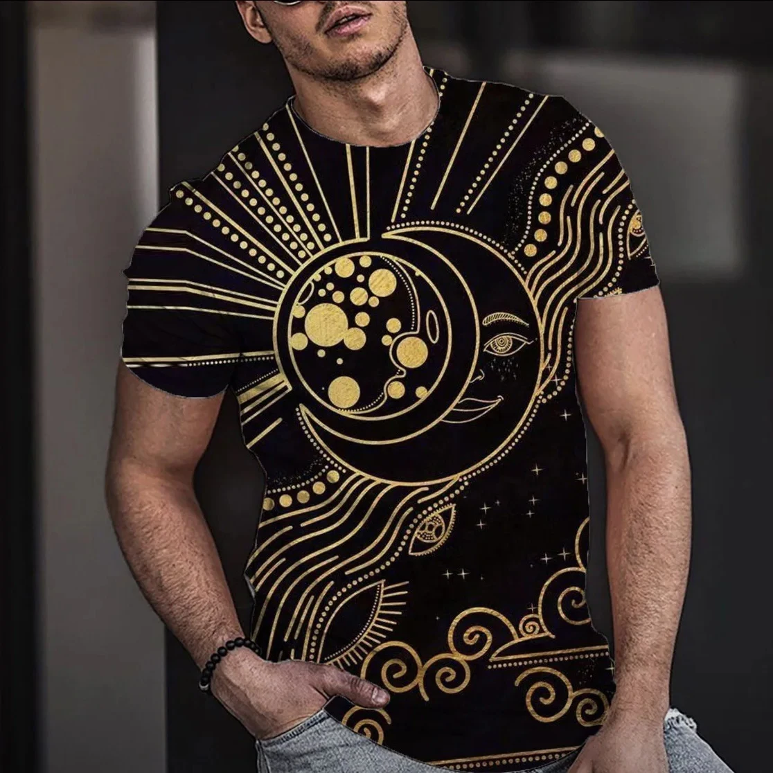 New T Shirt For Men 3D Printing Men’s Shirt Exclusive Design Space Universe Astronaut Loose Oversized Personality Clothing 6XL