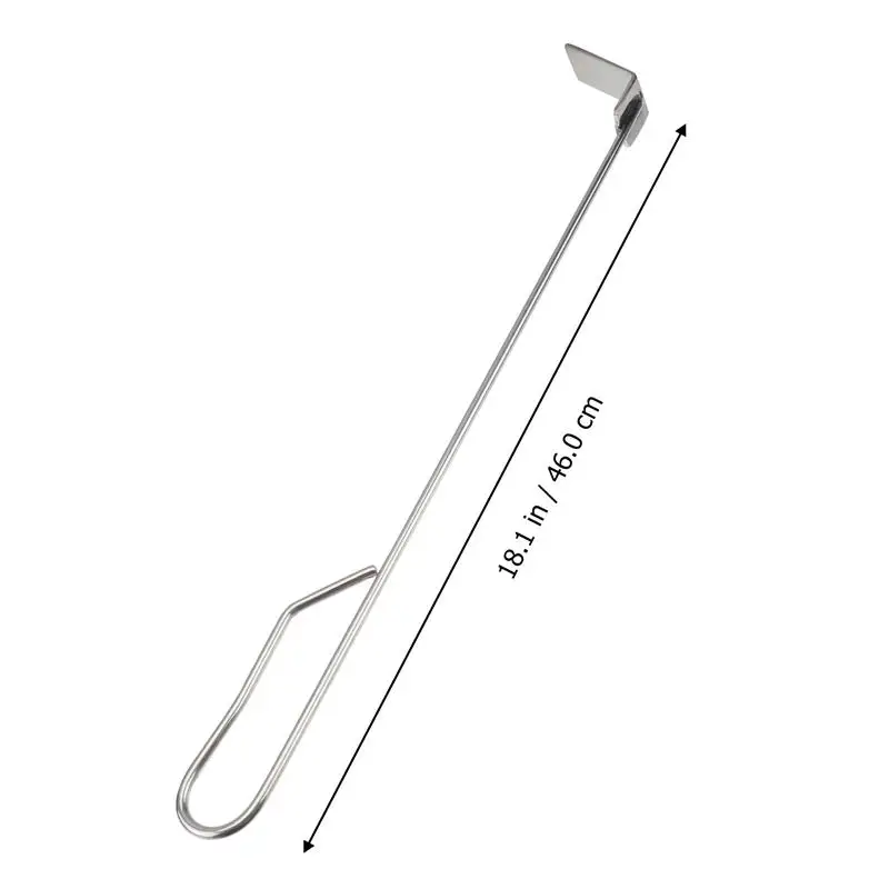 Stainless Steel Charcoal Ash Rake BBQ Ash Tool Rake Poker For Kamado Joe Charcoal Smoker Wood Burning Stove 46cm barbecue tools