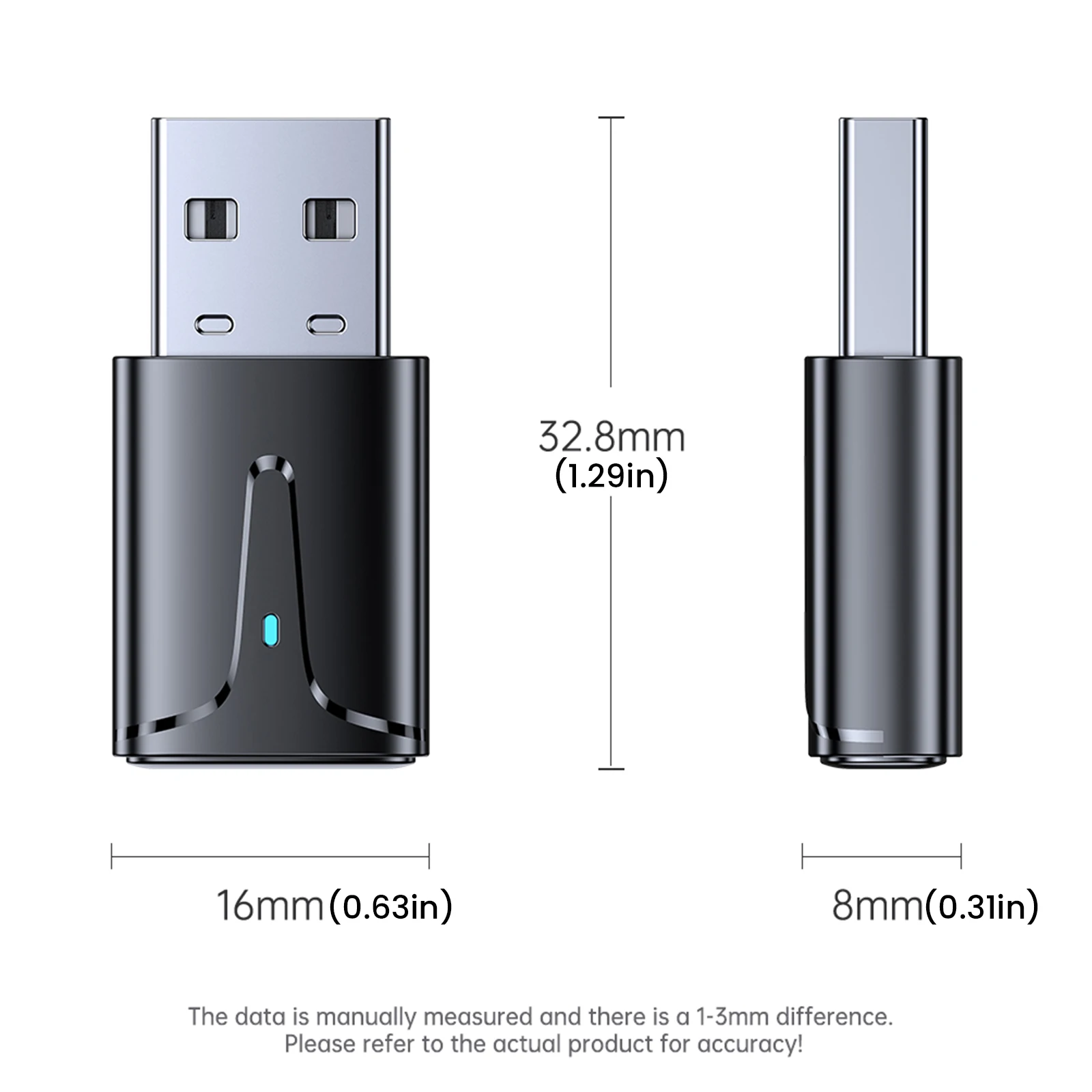 USB 블루투스 5.3 어댑터 블루투스 수신기 동글 무선 컴퓨터 어댑터 플러그 앤 플레이 마우스용 BT 수신기 및 송신기