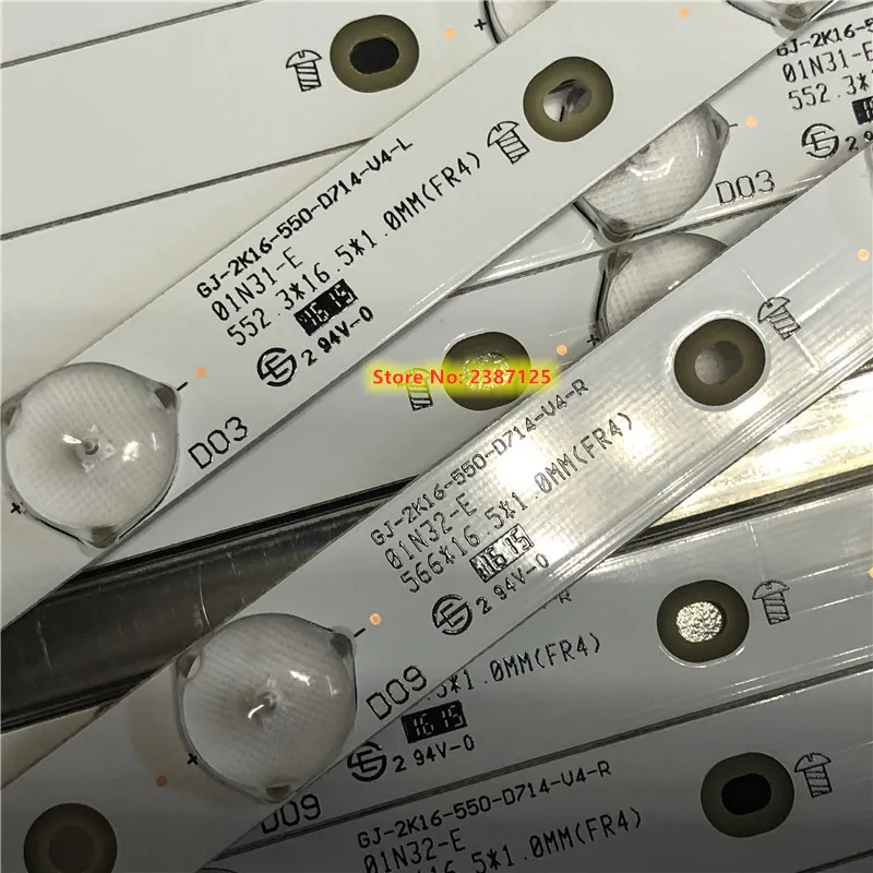 

10TV=140PCS LED Strip For LB55072 LB55120 V0_00 GJ-2K16-550-D714-V4-L/R NS-55DR620NA18 55PUS7272 55PUS6561 55PUS6201 55PUS6401