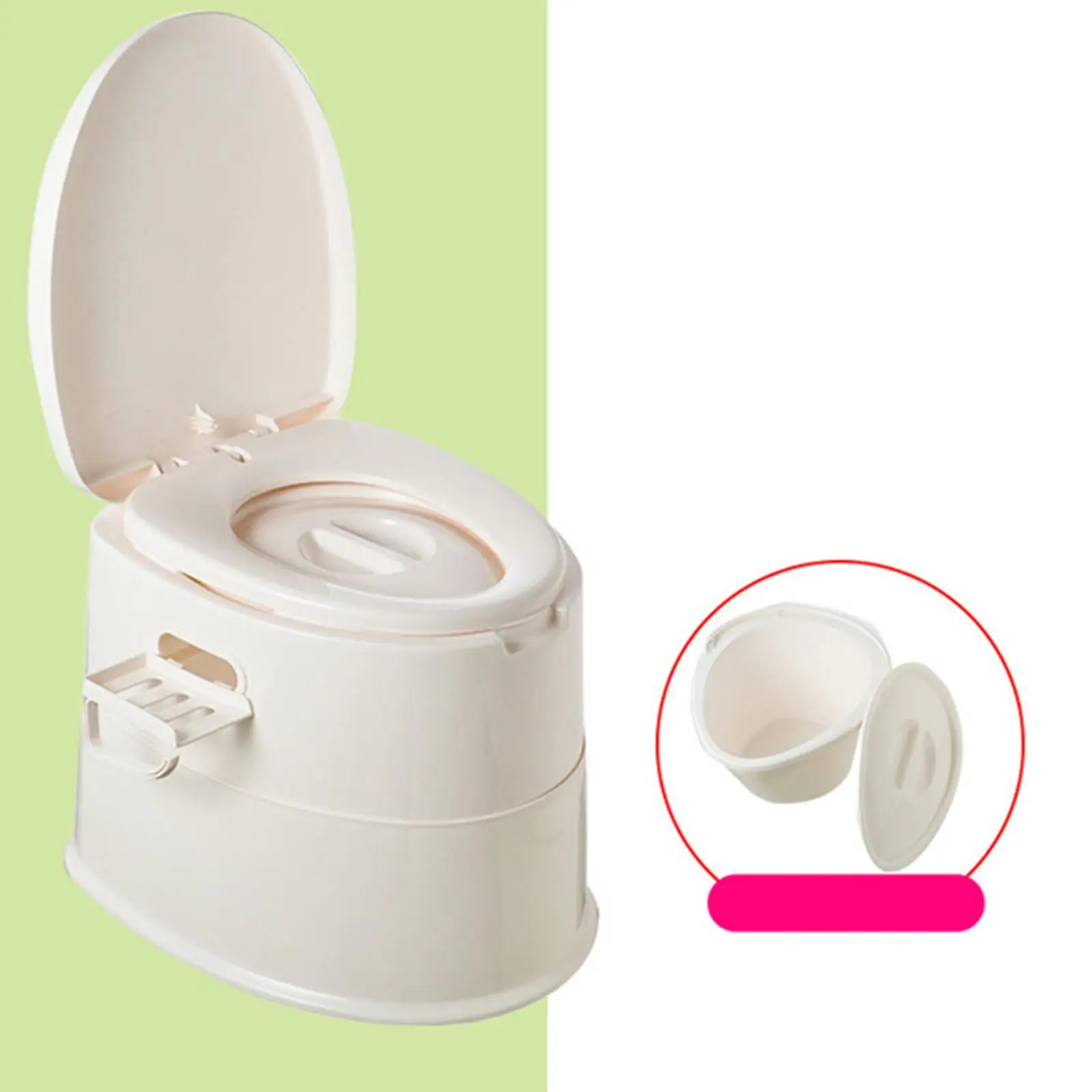 Outdoor Potty with Lid Detachable Inner Bucket Sturdy Portable Toilet for Adults for Indoor Living Room Hiking Trips 2