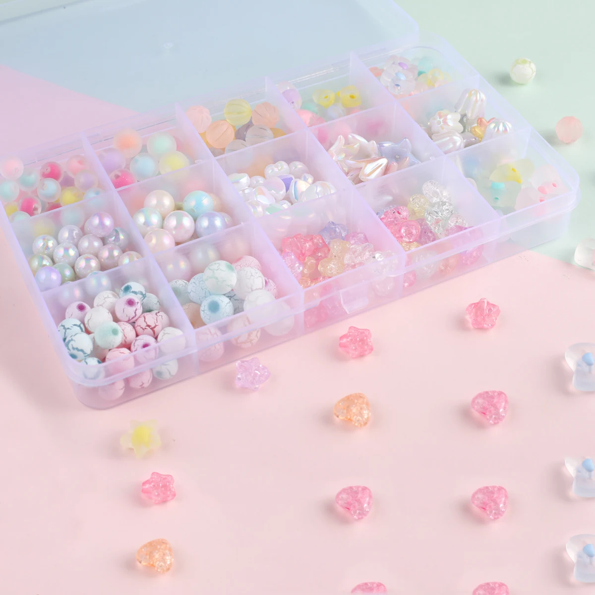 WholesaleAcrylicBeadsJewelryMakingKitsHandicraftSpacerBeadsforCharmsBraceletNecklace