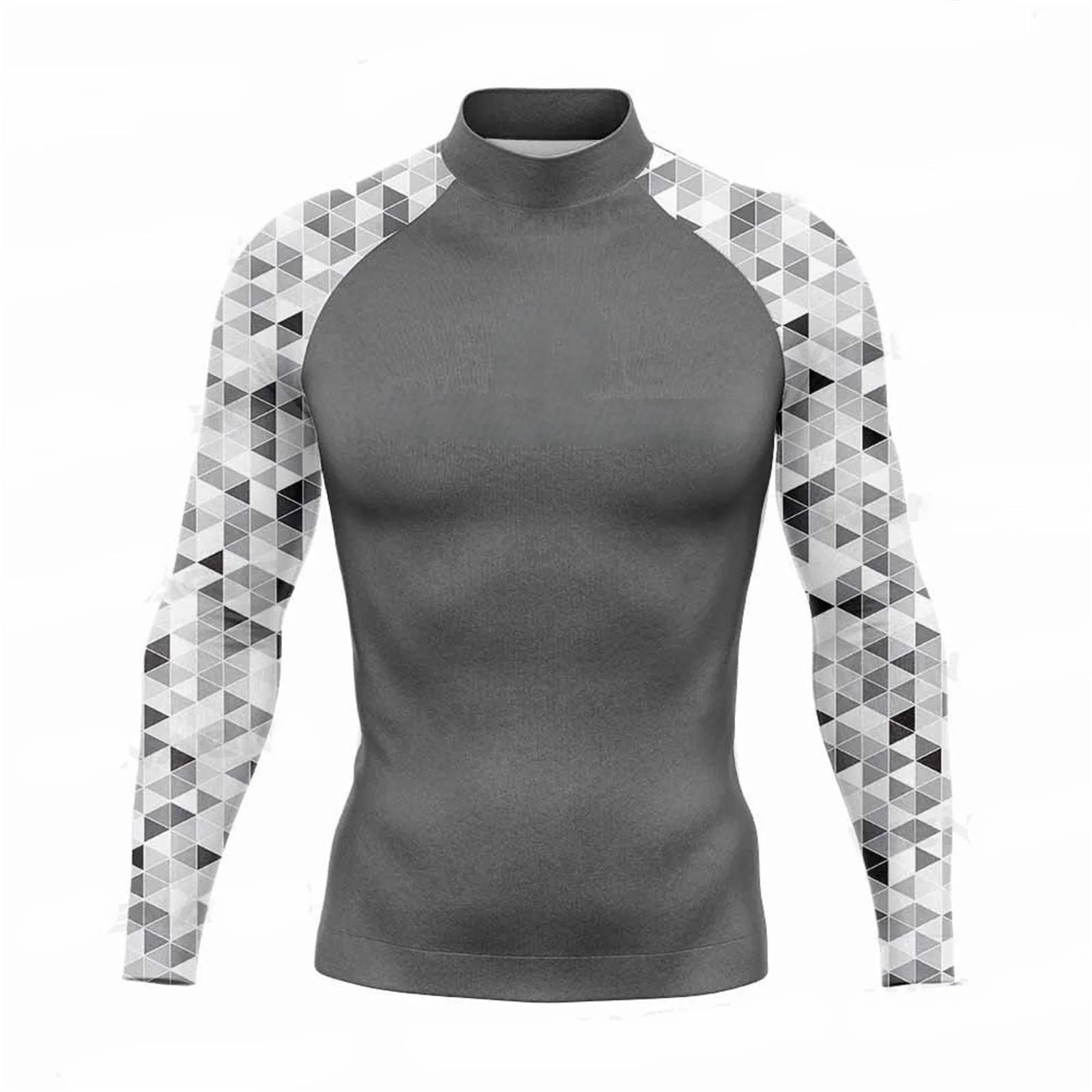 Men Rash Guard Surfing Diving Tee Swimwear Tight Long Sleeve T Shirt Swim Floatsuit Top UV Swimming RashGuard