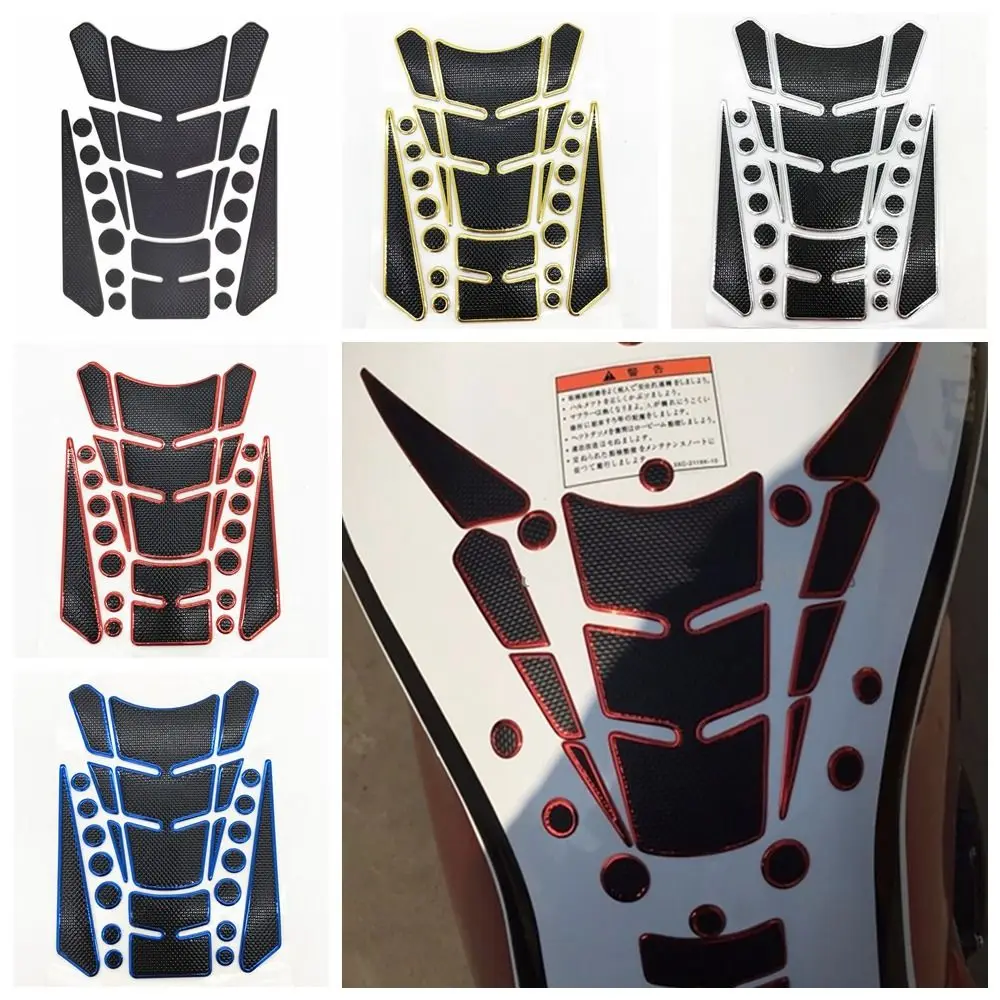 

Motorcycle Fuel Tank Stickers 3D Fish Bone Decals Dots Multicolor Edge Motobike Decoration Modification Accessory Scratch-proof