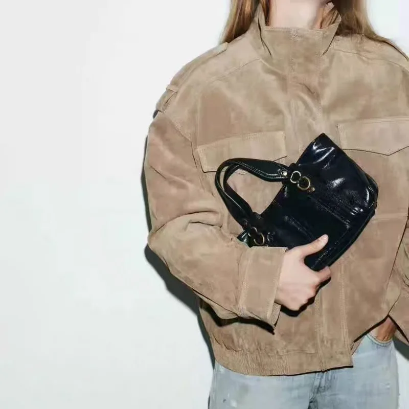 2025 Autumn New Retro Fashion Glossy PU Square Shoulder Bags Solid Hasp High Quality Sense of Luxury Crossbody Bags for Women