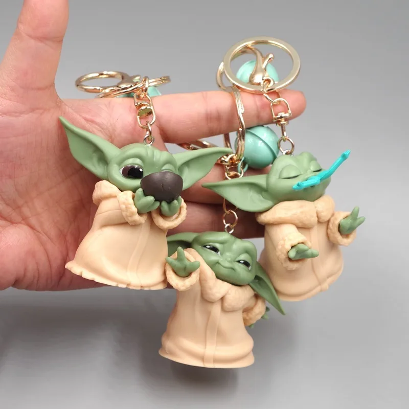 Disney Star Wars Yoda Baby Mandalorian Series Portachiavi Mini Creative Cute Action Figures Bambola Giocattoli Borsa Ciondolo Bambini Regali Di Natale