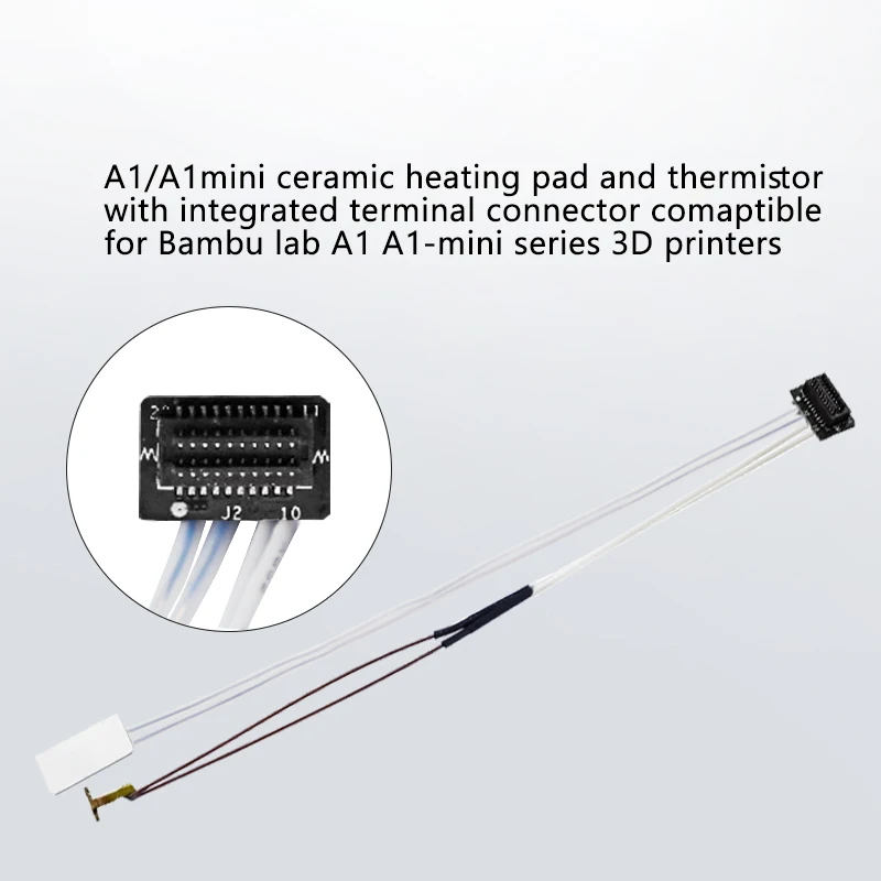 Per Bambu Lab A1/A1 mini termistore piastra riscaldante in ceramica sensore di temperatura per A1/A1 mini stampante 3D Hotend riscaldatore cartuccia  7
