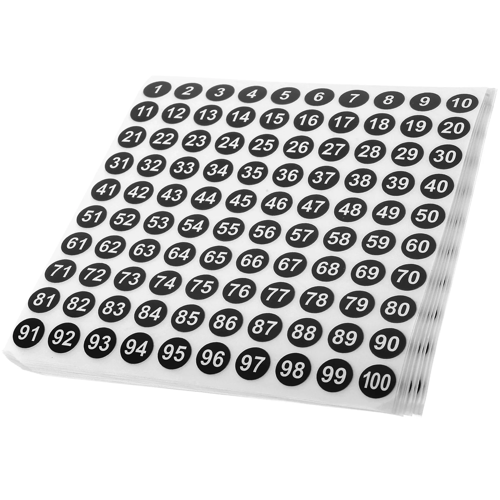 

50 Sheets Round Number Stickers Numbers Classification Labels for Organizing Copper Plate Marking Identification Office