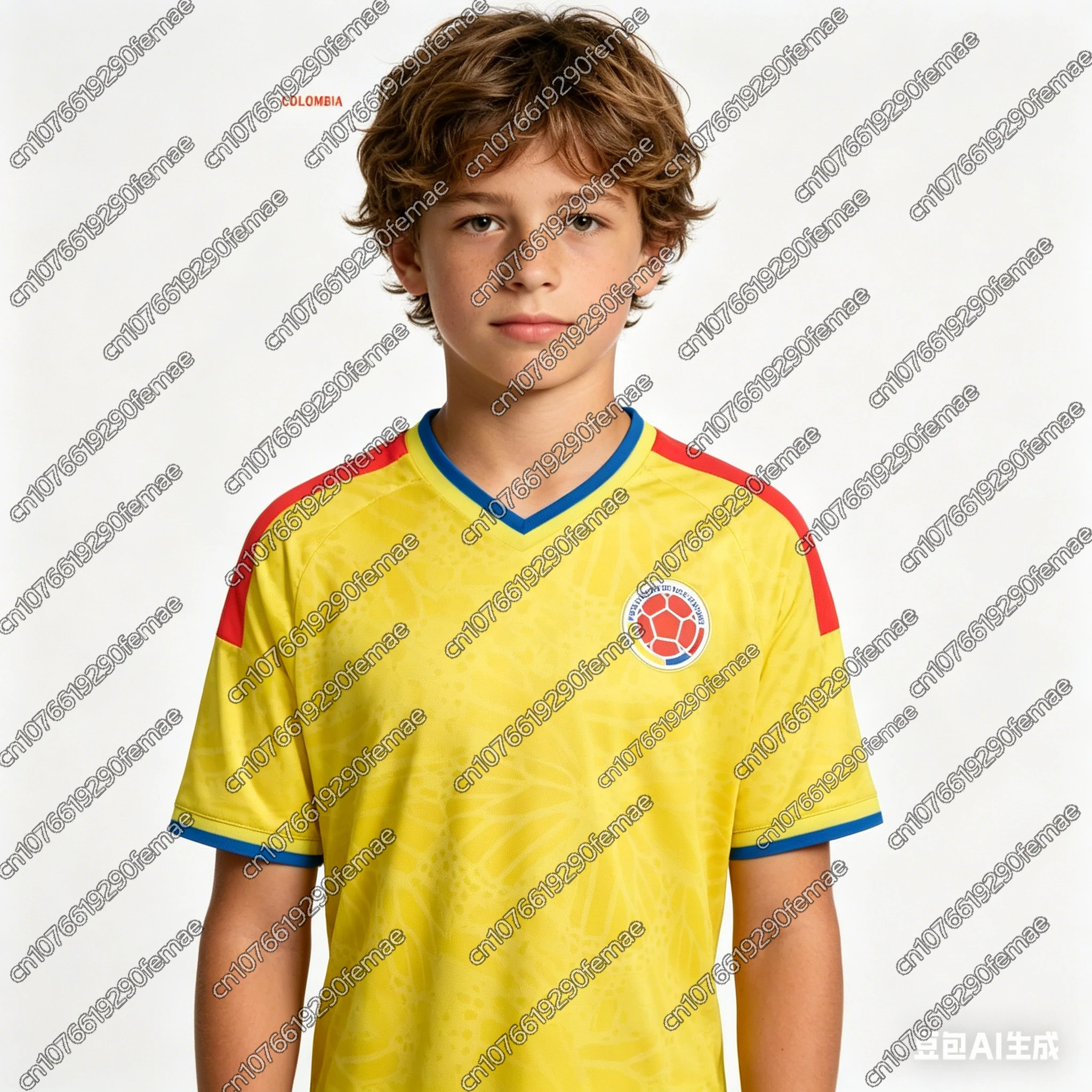 2026 팬 버전 콜롬비아 축구 유니폼, 아동 및 남성용 여름 반팔 스포츠 티셔츠, 십대 축구 경기 필수 훈련복