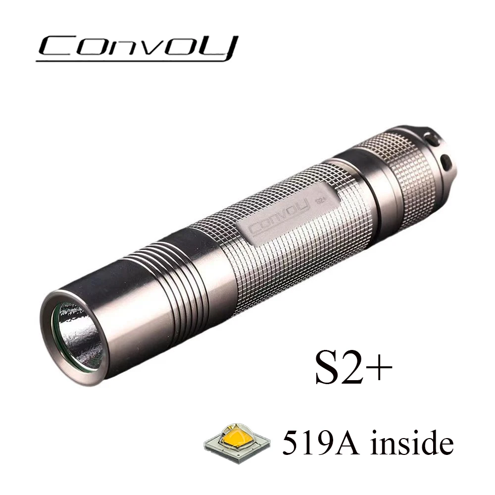 

Convoy Titanium Alloy Flashlight S2 Plus 519A Linterna Led Torch High Powerful 12 Groups18650 Flash Light Camping Fishing Lamp