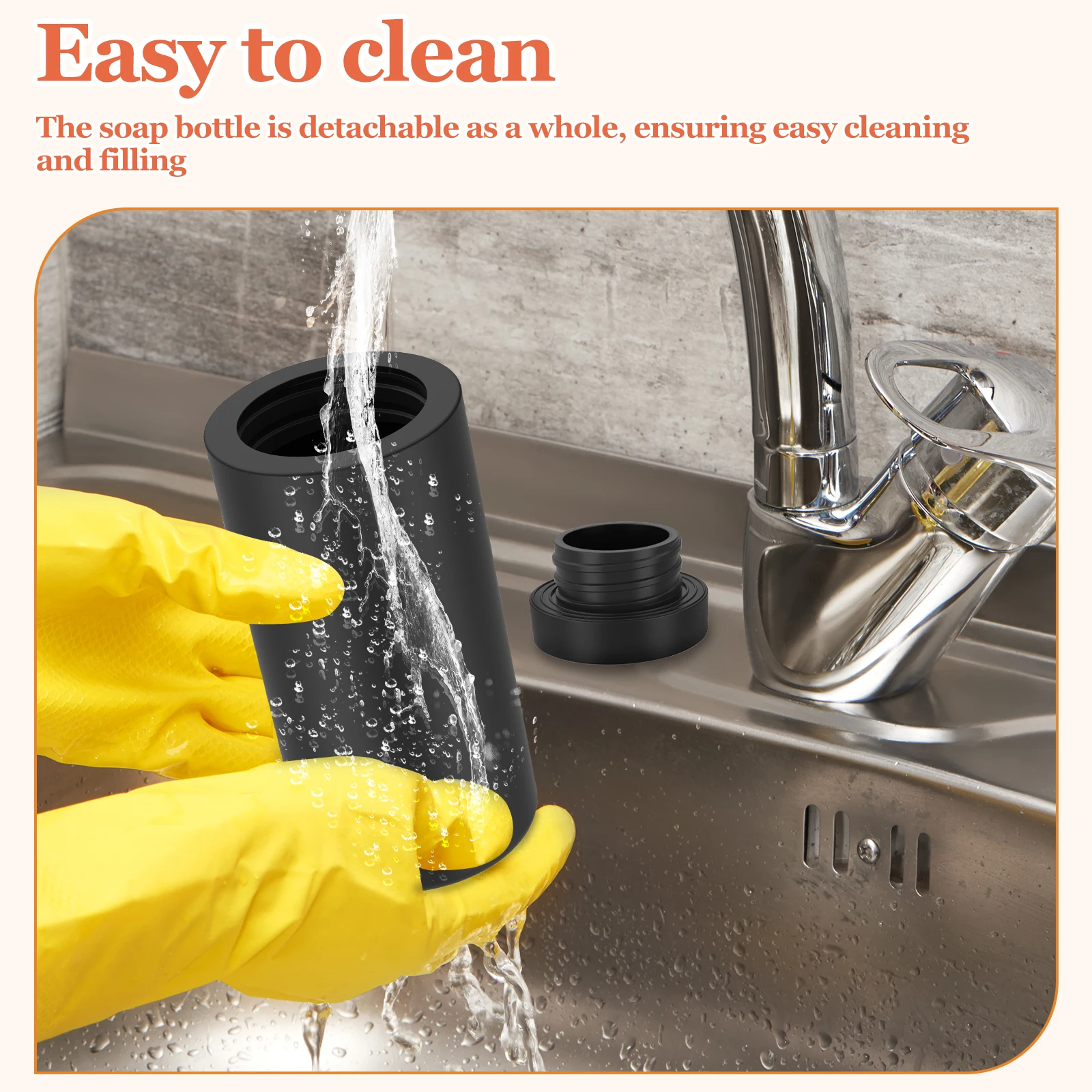 Silicone Dish Soap Dispenser 240ml Reusable Dish Soap Squeeze Bottle Portable Dishwashing Liquid Dispenser For Kitchen Sink