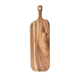 Premium Acacia Wood Multi - Purpose Cutting and Serving Board with Handle (Khaki)