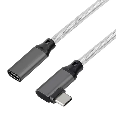 HD Type-C Extension Cable Line 5A PD 100W Right Angle Bend 90 Degree 3.1C Male to Female Data Line Type C Extension Cord