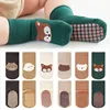 6 paires de chaussettes antidérapantes pour enfants, chaussettes de sol confortables à motif de renard et d'ours de dessin animé mignon pour garçons et filles