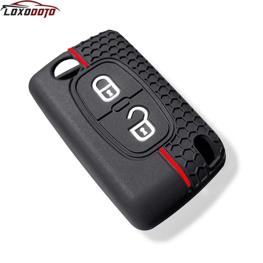 2 Buttons Silicone Car Key Case Cover Shell for Peugeot 208 206 307 207 308 407 3008 5008 4007 for Citroen C4 Picasso C3 C5 C2 for key case,key case cover,car key shell,remote control case cover,flip key fob shell