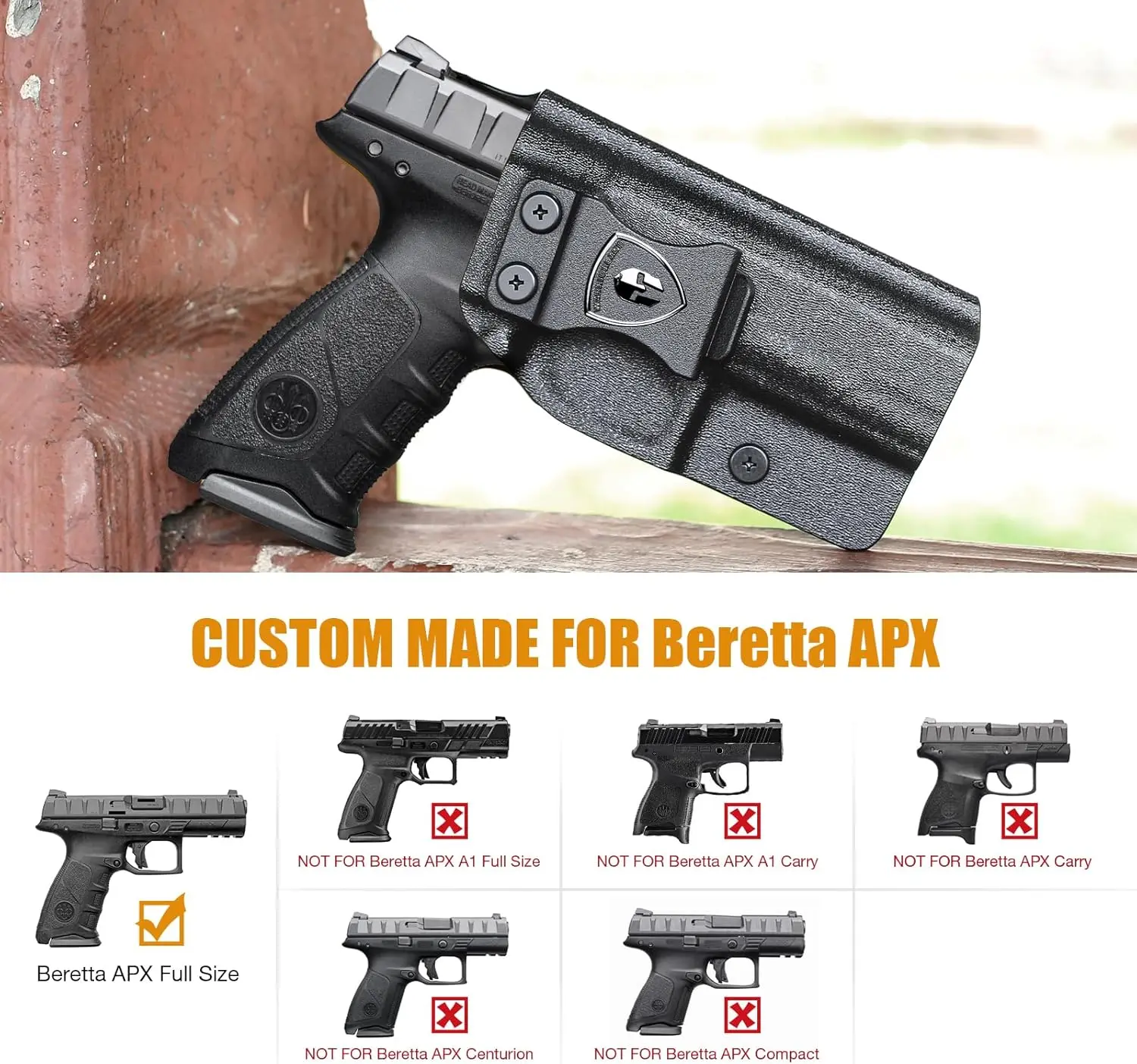 Beretta APX A1 IWB Holster - Inside Waistband 2 Clip Concealed Carry