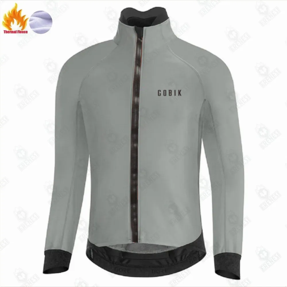 Thermal Fleece Cycling Jacket for Men Long Sleeve Road Bike Outdoor Sports MTB Winter/Spring