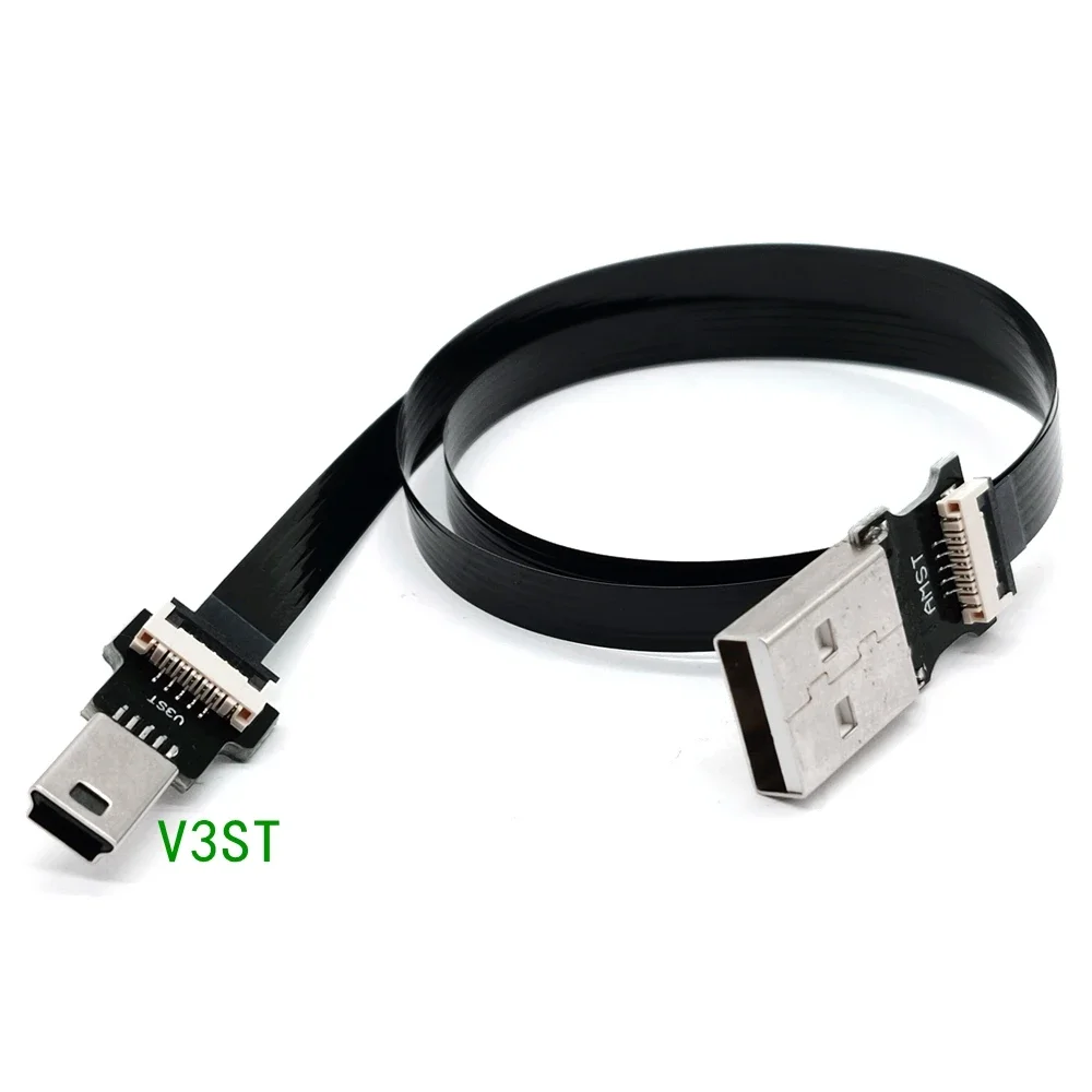 

Mini USB data cable elbow T-shaped port v3 old style dash cam power cord changed to USB interface universal short