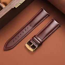 Premium Genuine Leather Watch Strap - Quick Release Universal Replacement - 22mm (Brown - RoseGold)