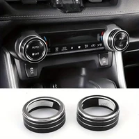 Couvercle de bouton de commande de climatisation en aluminium, 2 pièces, pour Toyota RAV4 WILDLANDER 2020 – 2025, couvercle d'anneau de bouton de Volume Radio 1
