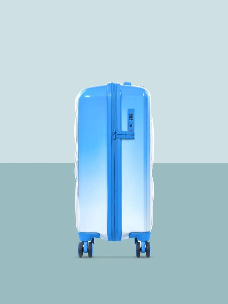 Net Red Gradient Blue Bubble Luggage Double-layer Transparent PC Shell 20 inch Cabin box Universal Wheel Combination Lock