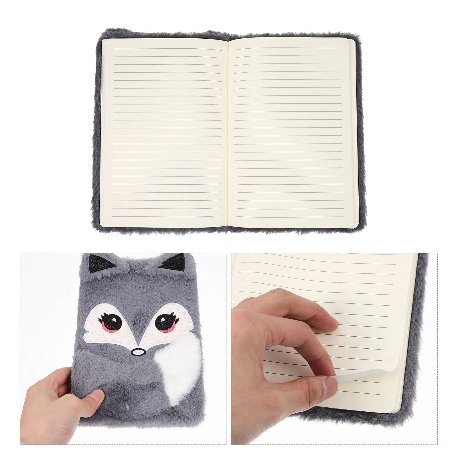 

Multifunction Plush Notebook Child Pads Girls with Lock Paper Multi-function Diary