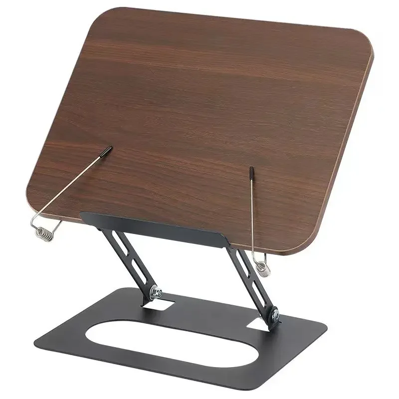 Rotating Wood Grain Reading Stand Childrens Reading Bookshelf Learning Multifunctional Lifting Notebook Support Stand
