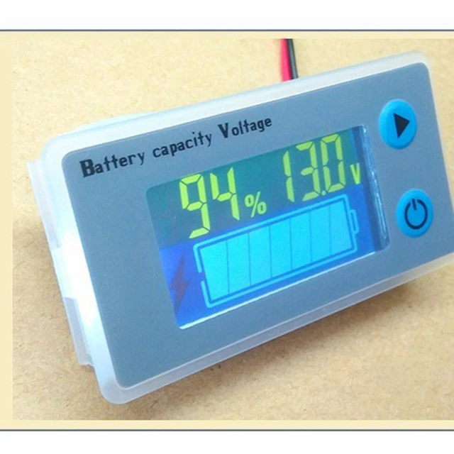 Universal Digital Voltmeter Batterie Kapazität Anzeige Temperaturmesser LCD  12V