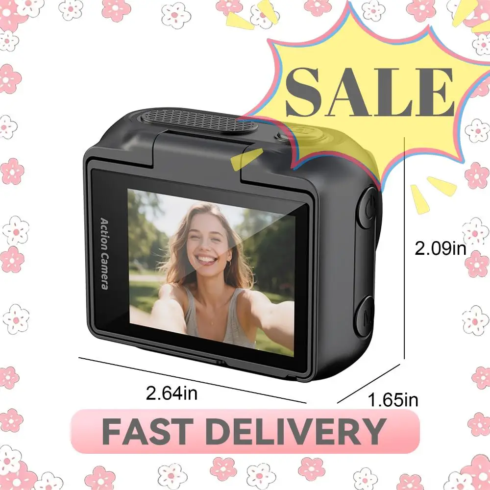 Caméra Action 4K 30fps Étanche avec Coque et Accessoires