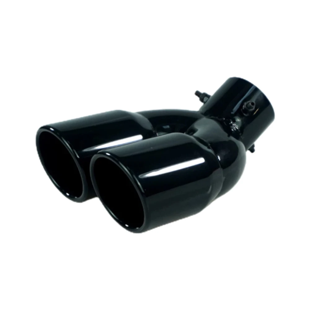 Exhaust Muffler Tip Car Exhaust Pipe Double Outlet Stainless Steel Chrome End Trim Modified Tail Throat Liner 63mm