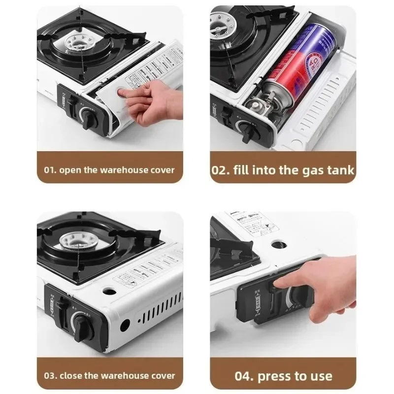 Portable Cartridge-Fueled Hot Pot & Grill for Home/Outdoor Use Butane Gas Stove for Home Cooking