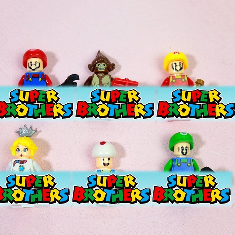 New Cartoon Mario Minecraft Toy Building Blocks Action Figure Assemble Educational Kid Toys Birthday Gift toy building blocks