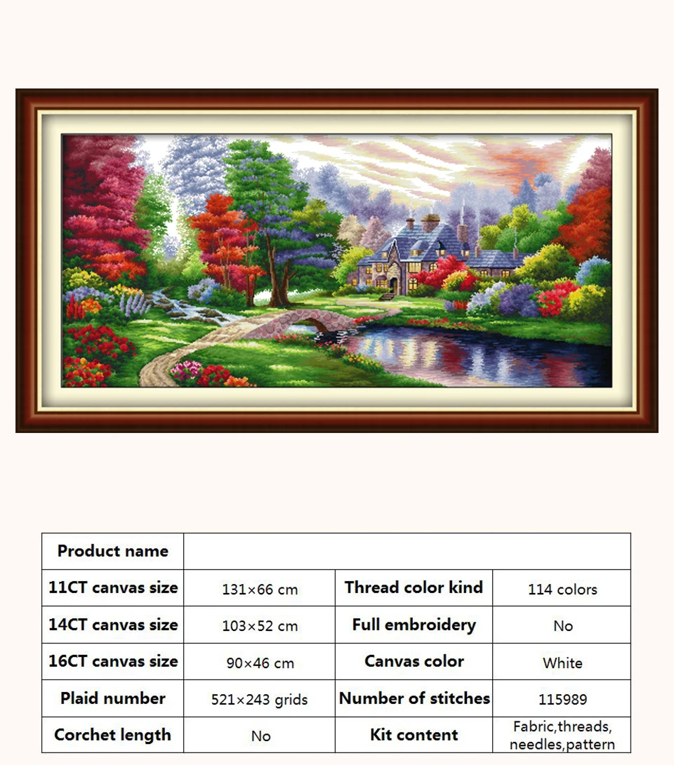 Description Picture 3 of itemThe Ambilight Patterns Counted Cross Stitch Set DIY 11CT 14CT 16CT Stamped DMC Cross-stitch Kit Embroidery Needlework Home Decor