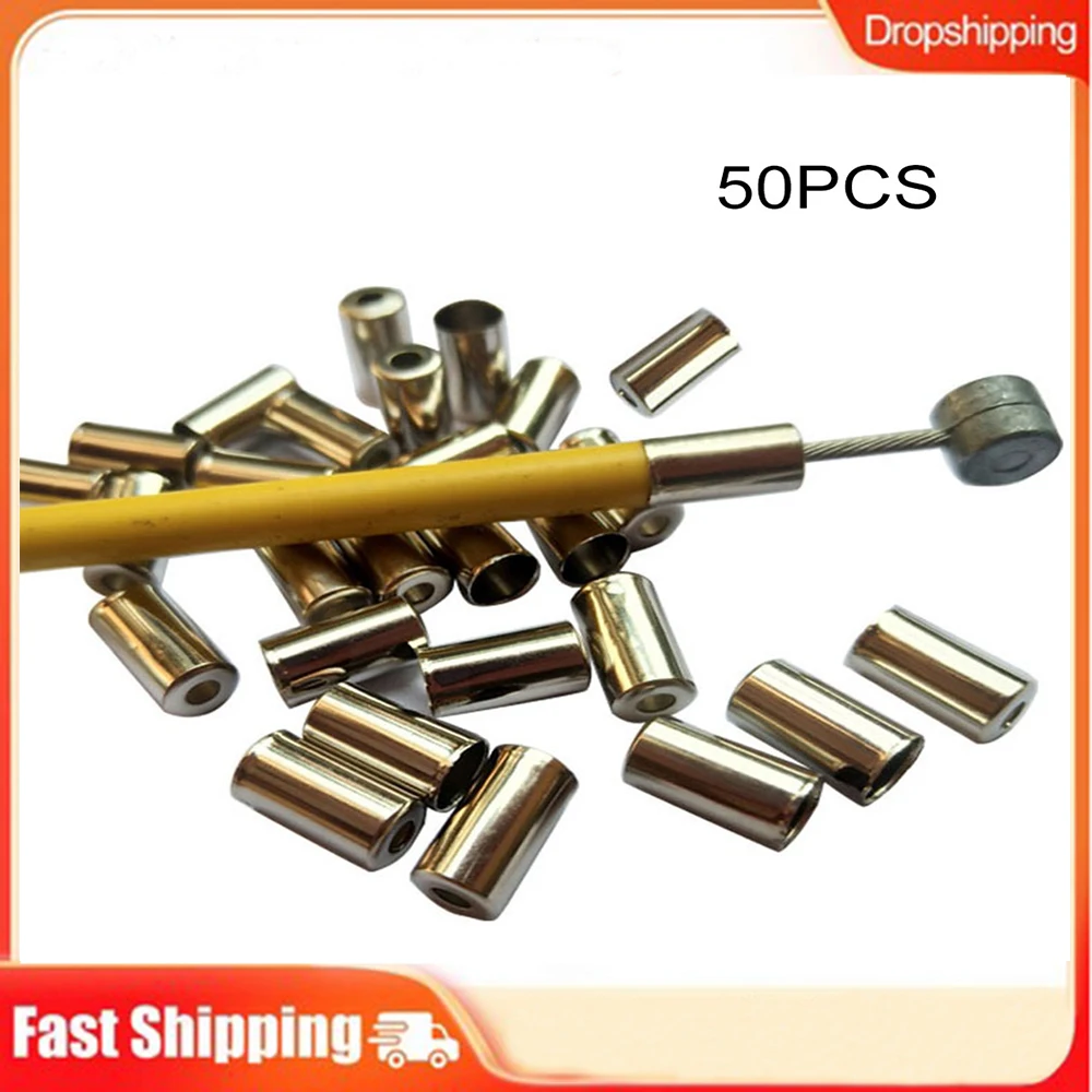 50pcs Bike Bicycle Copper Brake Cable End Cap Ferrules 5mm Outer
