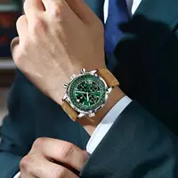 POEDAGAR-Montre à quartz de luxe pour homme, étanche, date Shoous, chronographe, montre-bracelet en cuir, sport militaire, montres pour homme 5