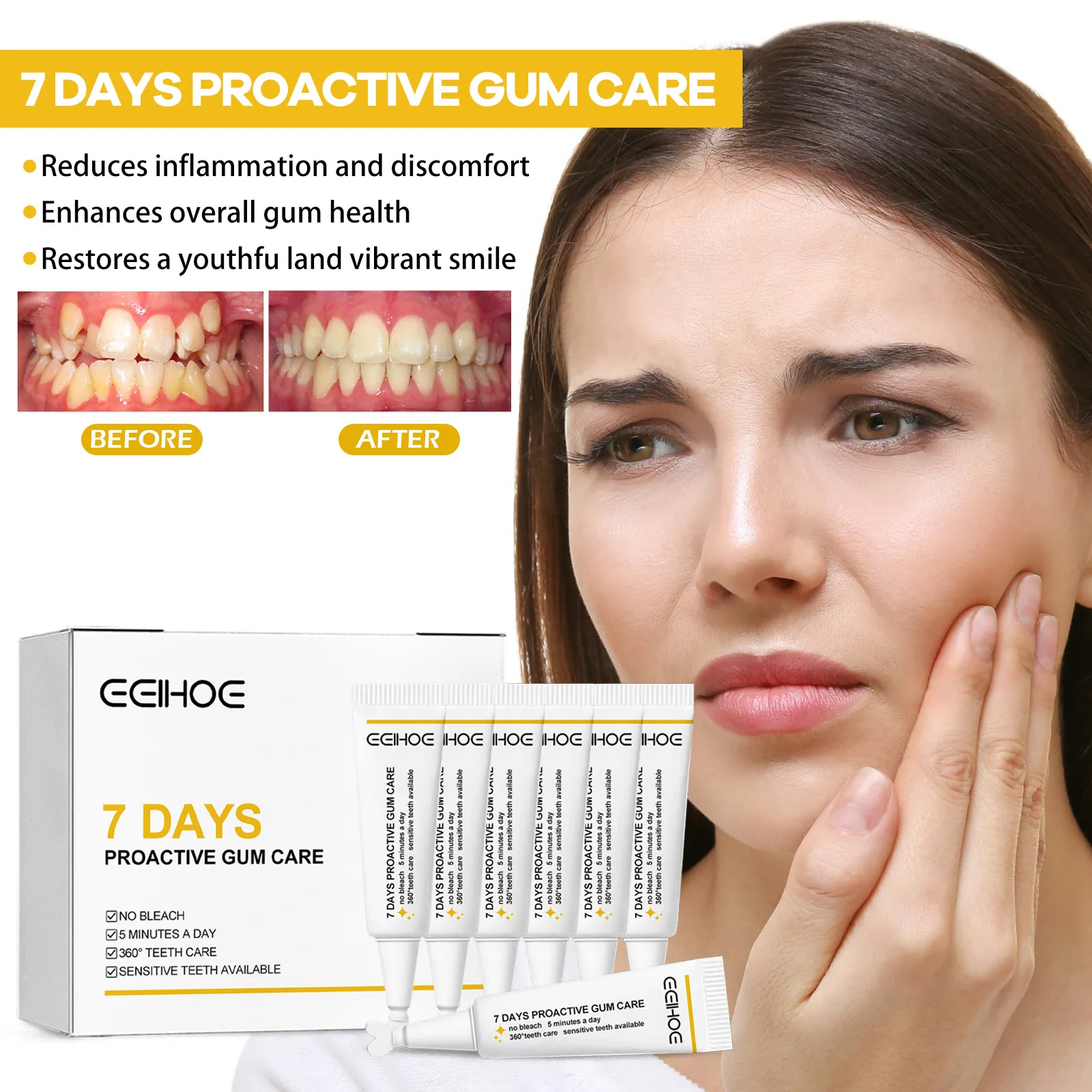 7 Days Rapid Repair Gums Serum Instant Soothing Gel Gum Repair Artifact Relieve Tooth Allergy Dental Caries Cleaning Toothpaste