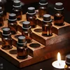 Retro Essential Oil Bottle Storage Box Beauty Salon Wood Split Bottled Display Rack Incense Smoked Storage Rack 6