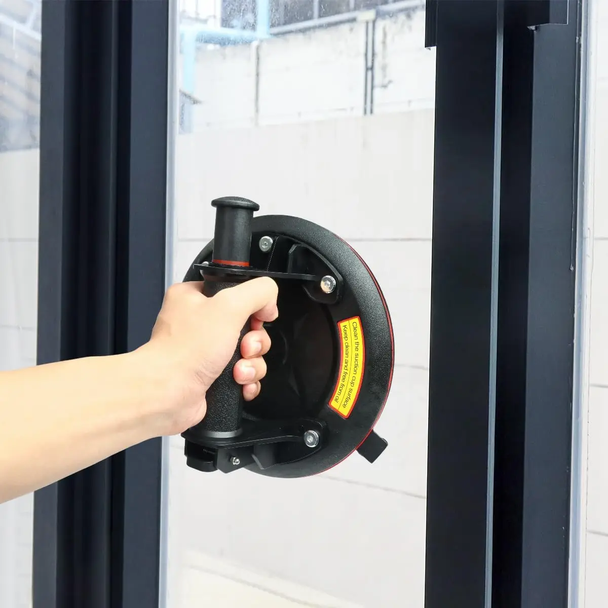 Vacuum Suction Cup 8 Inch 200kg with Pressure Gauge Plastic Handle Heavy Duty Lifter for Granite Tile Glass Manual Lifting