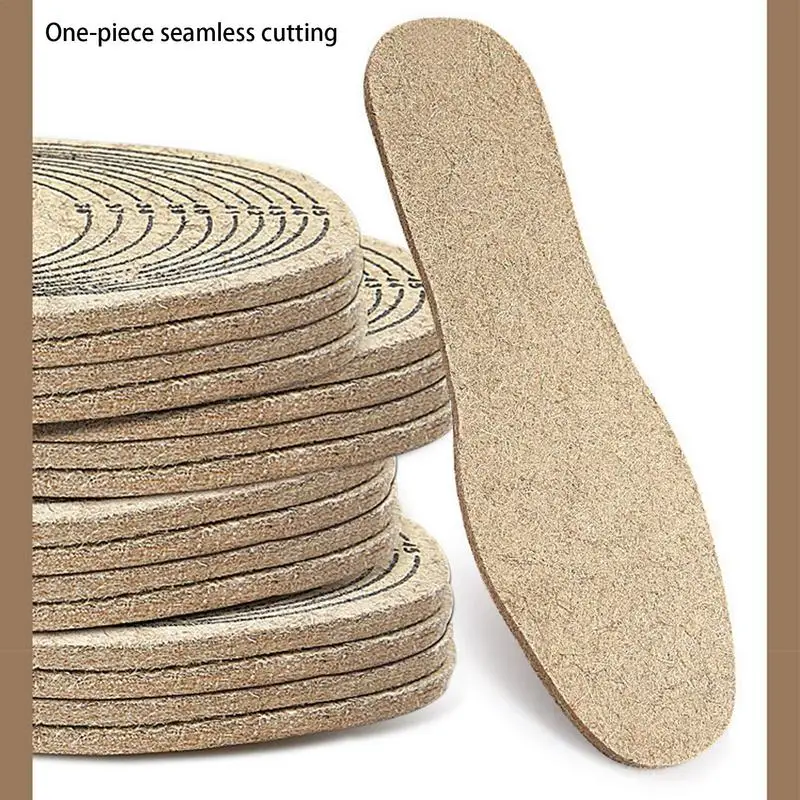 2 Pairs wool felt insol Cuttable Felt Insoles Warm Wool Boot Insoles Shoe Inserts Shoe Liners Sole Inserts Shock Absorption Wool