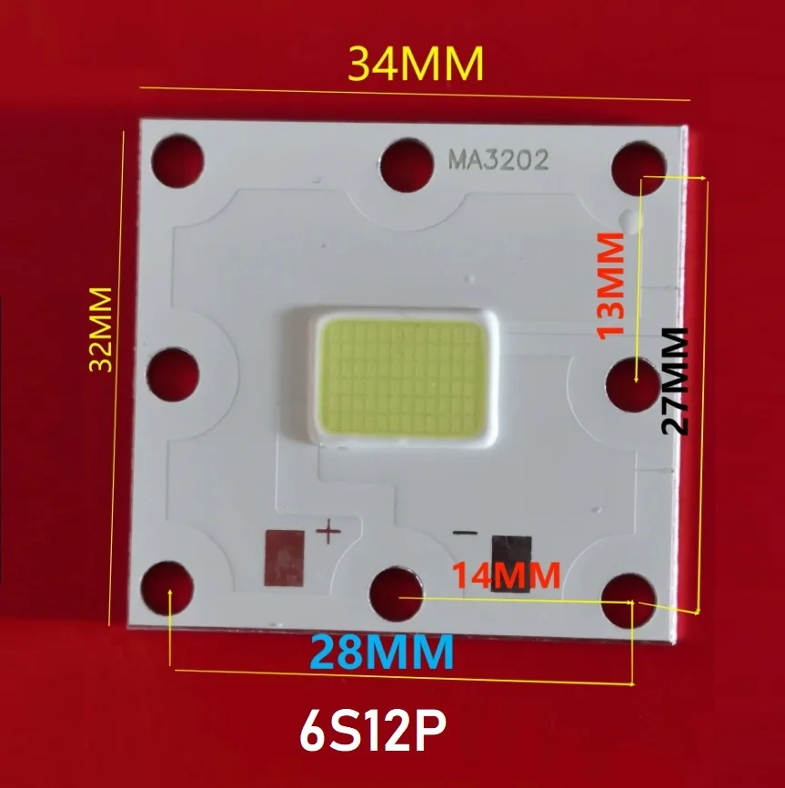 Projector 72PCS LED Light Source Bulb High Brightness White Lighting Lamp DIY Repair Projection Part 6S12P 70-75Ra 2000MA