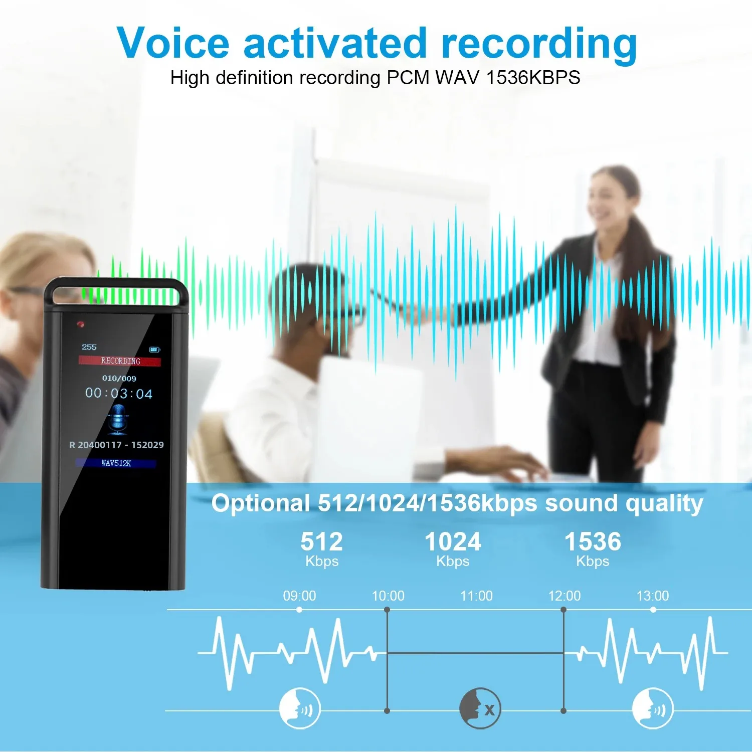 Mini USB C Voice Activated Digital Audio Voice Recorder 8GB 32GB 64GB 128GB Pen Mp3 Recording Fast REC 1536Kbps Password